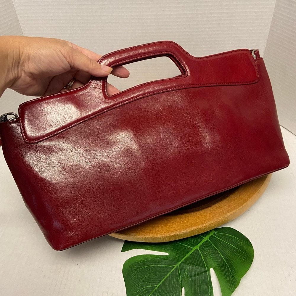 HOBO Red Leather Clutch Shoulder Bag - Picture 3 of 10
